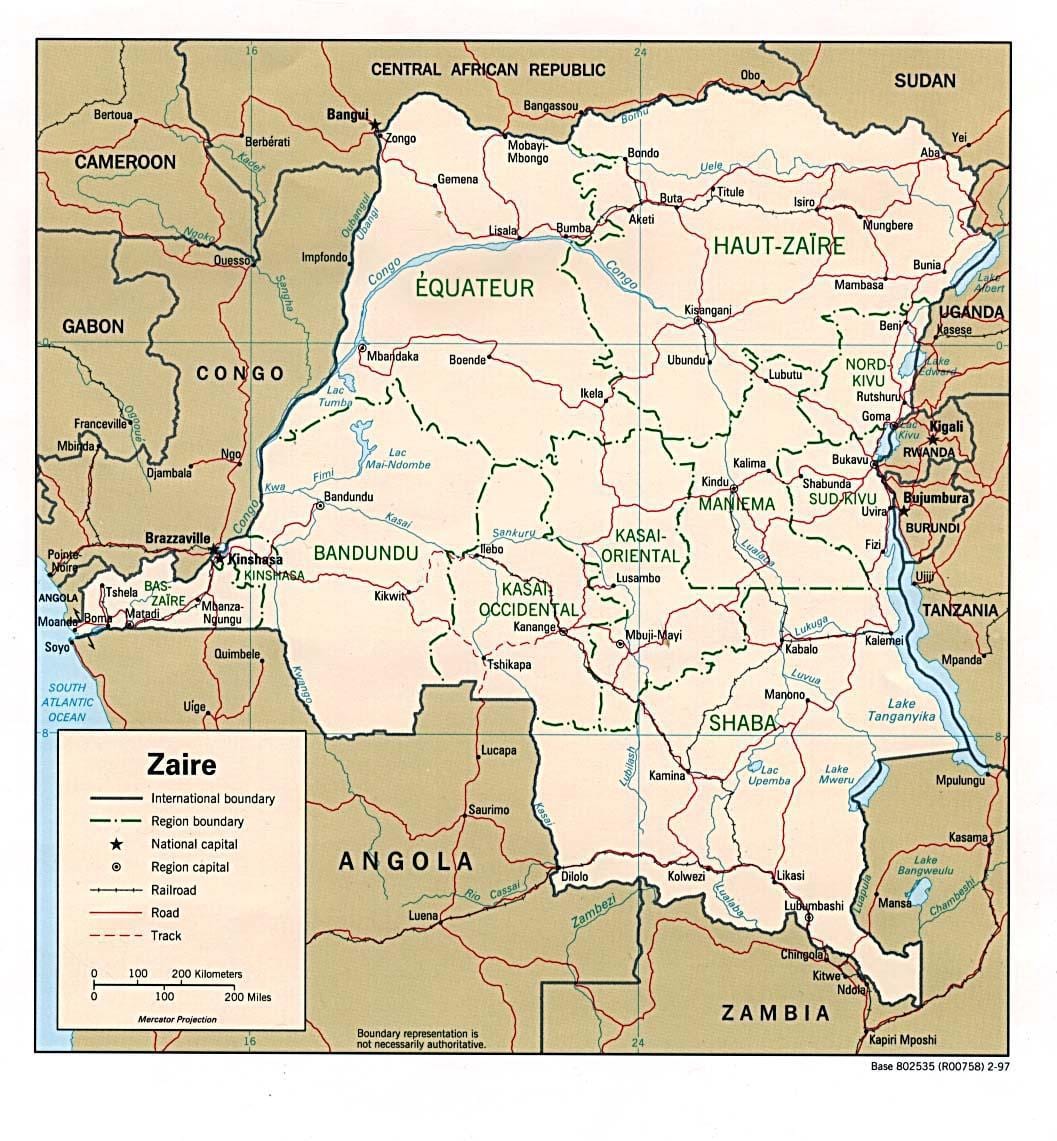 Zair Afrika kartica